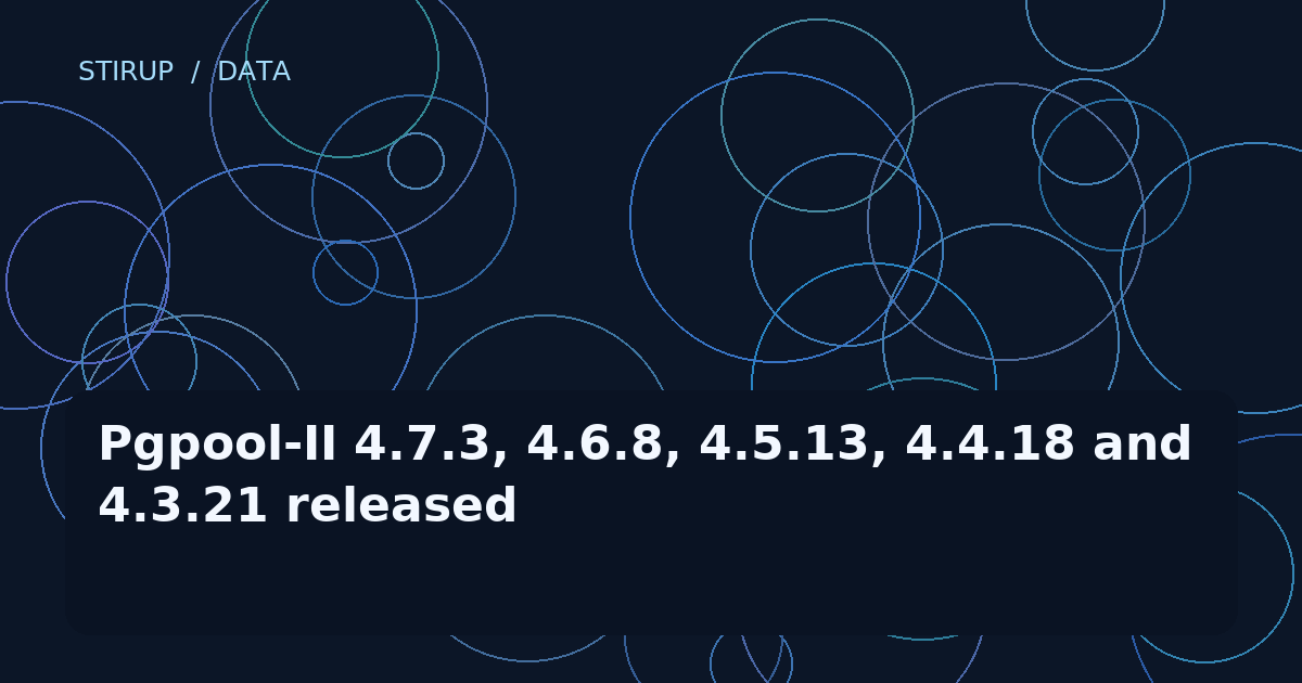 Pgpool-II 4.7.3, 4.6.8, 4.5.13, 4.4.18 and 4.3.21 released