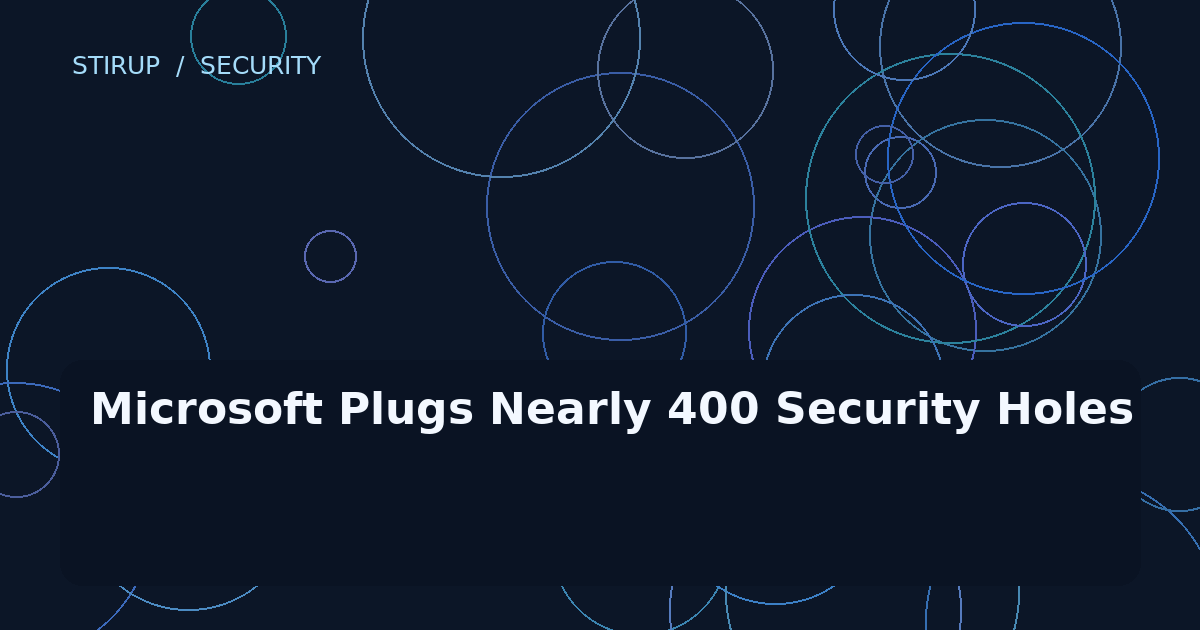 Microsoft Plugs Nearly 400 Security Holes