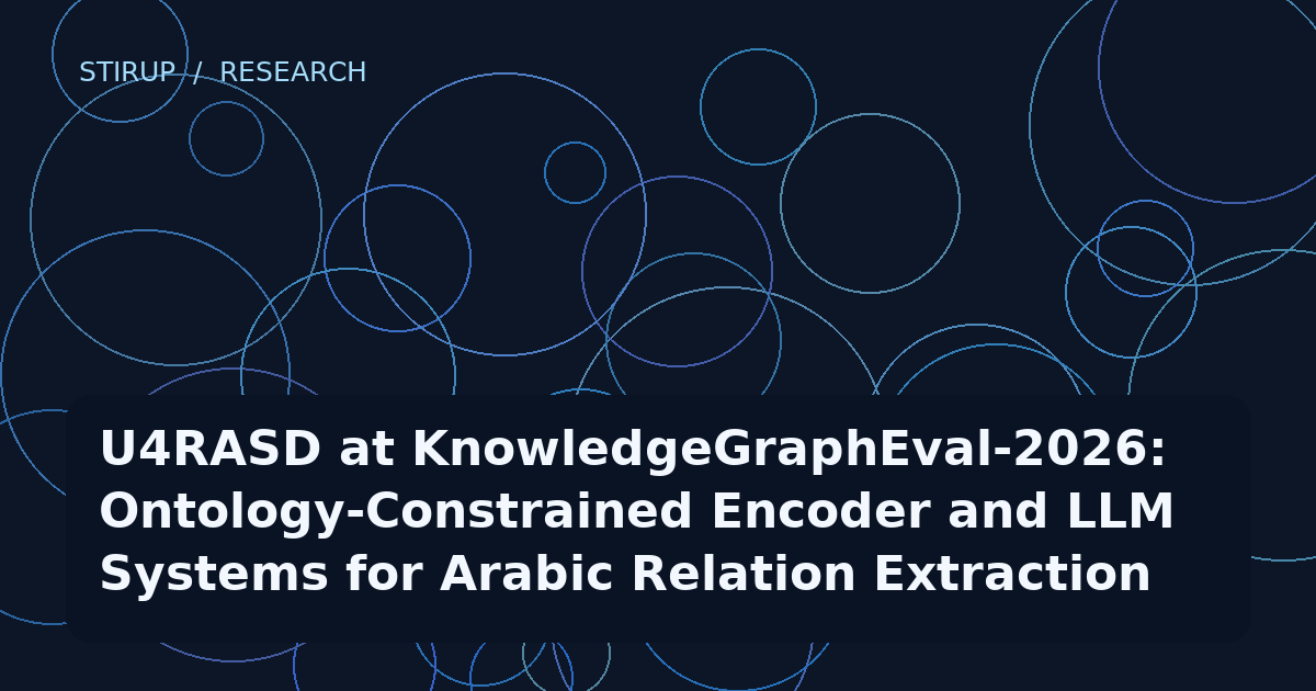 U4RASD at KnowledgeGraphEval-2026: Ontology-Constrained Encoder and LLM Systems for Arabic Relation Extraction