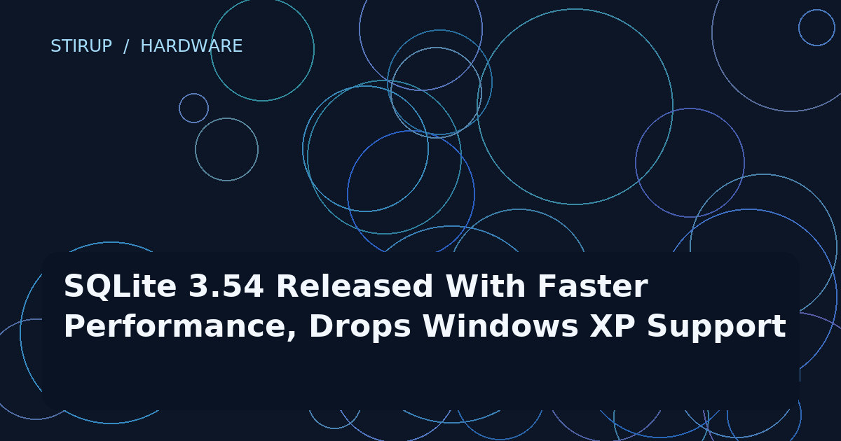 SQLite 3.54 Released With Faster Performance, Drops Windows XP Support