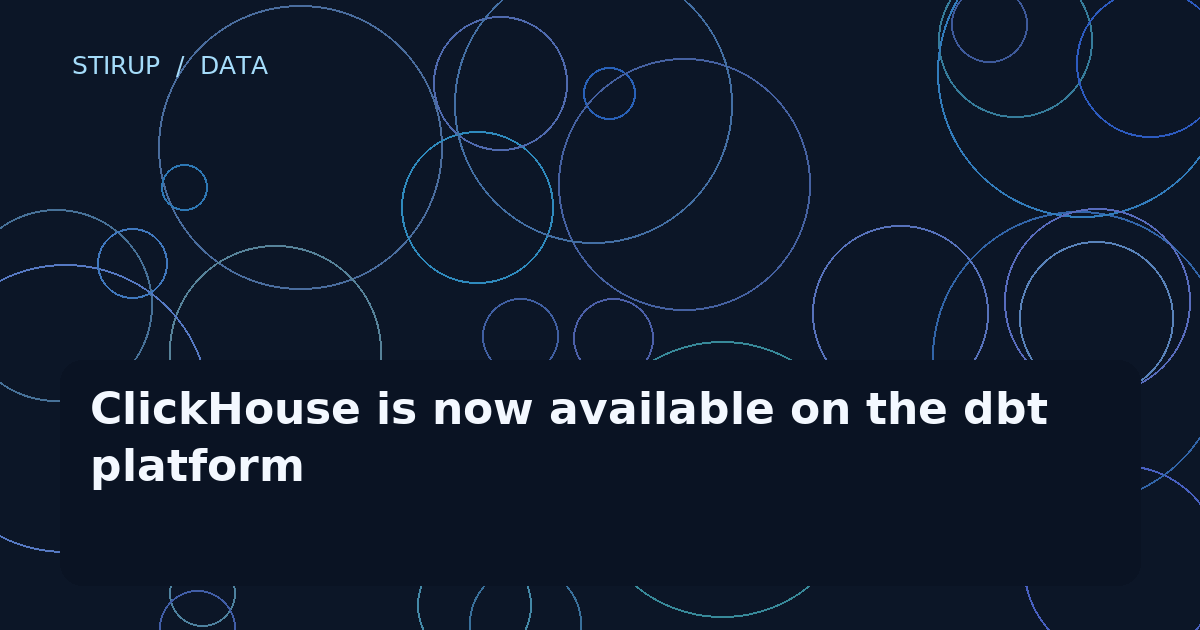 ClickHouse is now available on the dbt platform