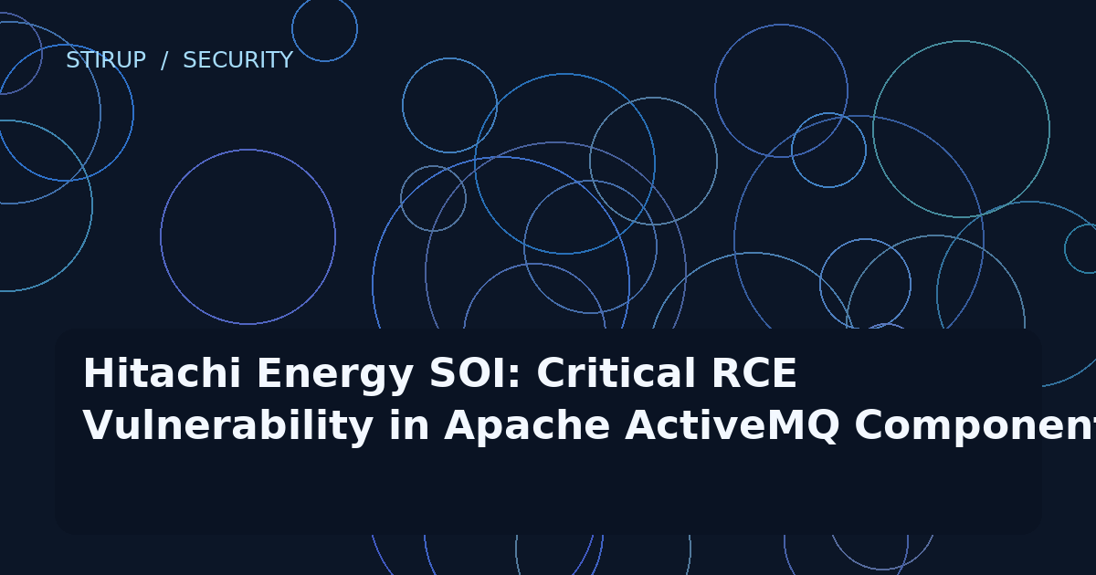 Hitachi Energy SOI: Critical RCE Vulnerability in Apache ActiveMQ Component