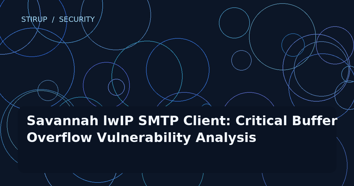 Savannah lwIP SMTP Client: Critical Buffer Overflow Vulnerability Analysis