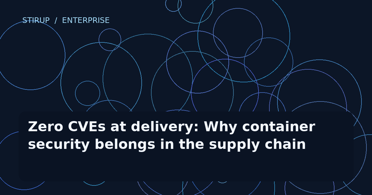 Zero CVEs at delivery: Why container security belongs in the supply chain