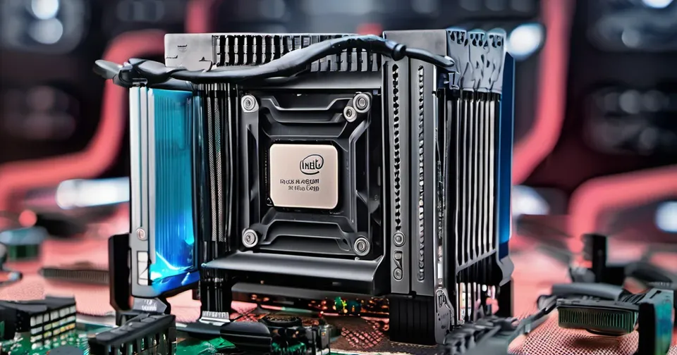 AI-generated conceptual illustration accompanying: Intel Launches D-Series AI Server GPU Based on Crescent Island Architecture
