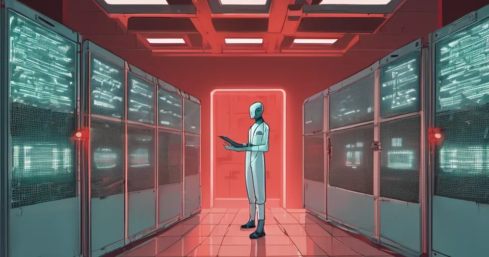 AI-generated conceptual illustration accompanying: Challenges in Production AI Systems