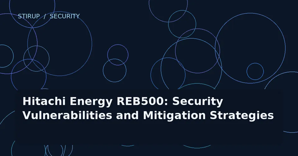 Hitachi Energy REB500: Security Vulnerabilities and Mitigation Strategies
