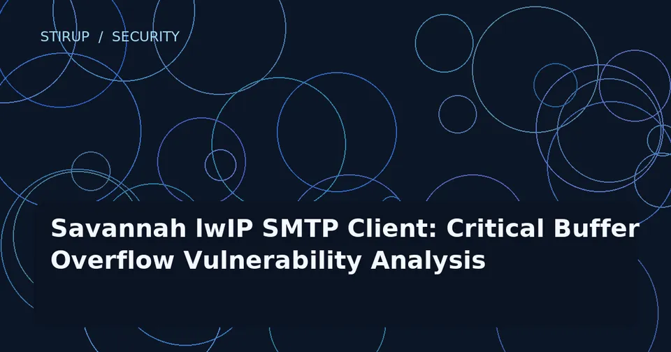 Savannah lwIP SMTP Client: Critical Buffer Overflow Vulnerability Analysis