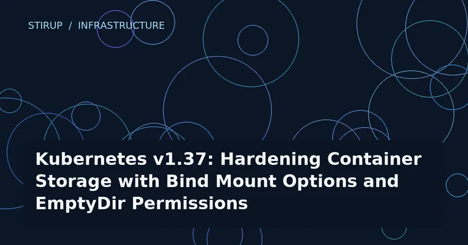 Kubernetes v1.37: Hardening Container Storage with Bind Mount Options and EmptyDir Permissions.