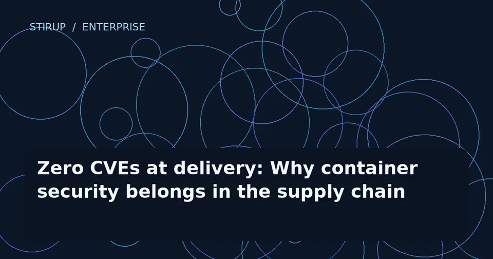 Zero CVEs at delivery: Why container security belongs in the supply chain
